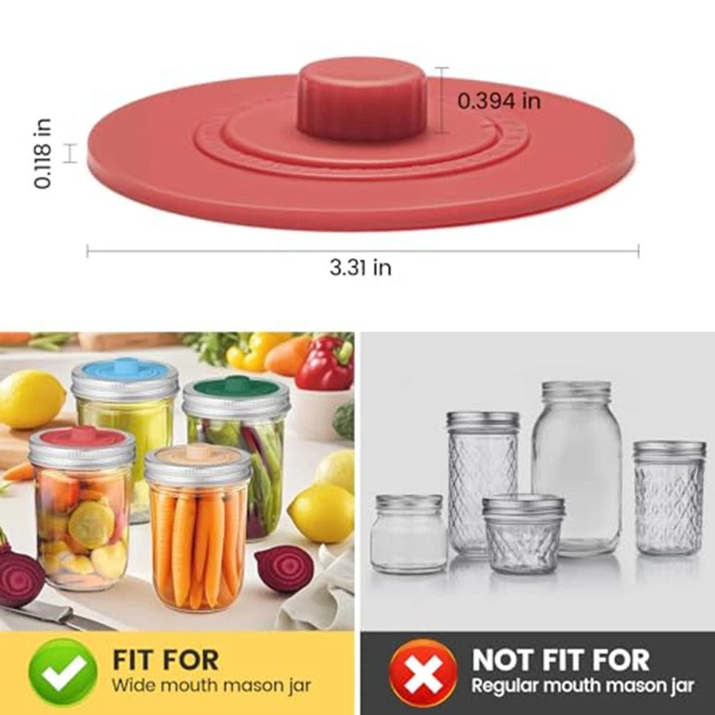 Fermentation Lids for Wide Mouth Jars (Airtight Seal, Smart Date Setting)