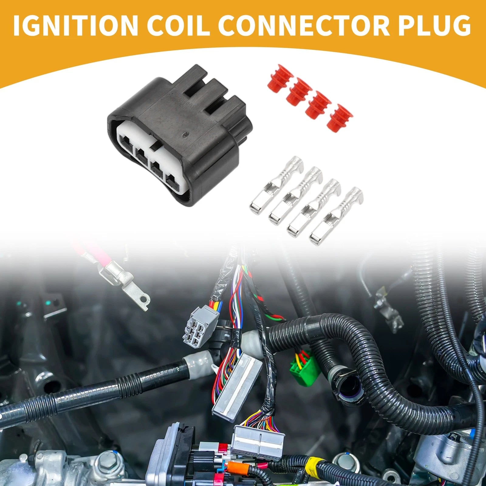 Ignition Coil Connector Plug 4 Pin Replacement for Toyota (2009–2015)