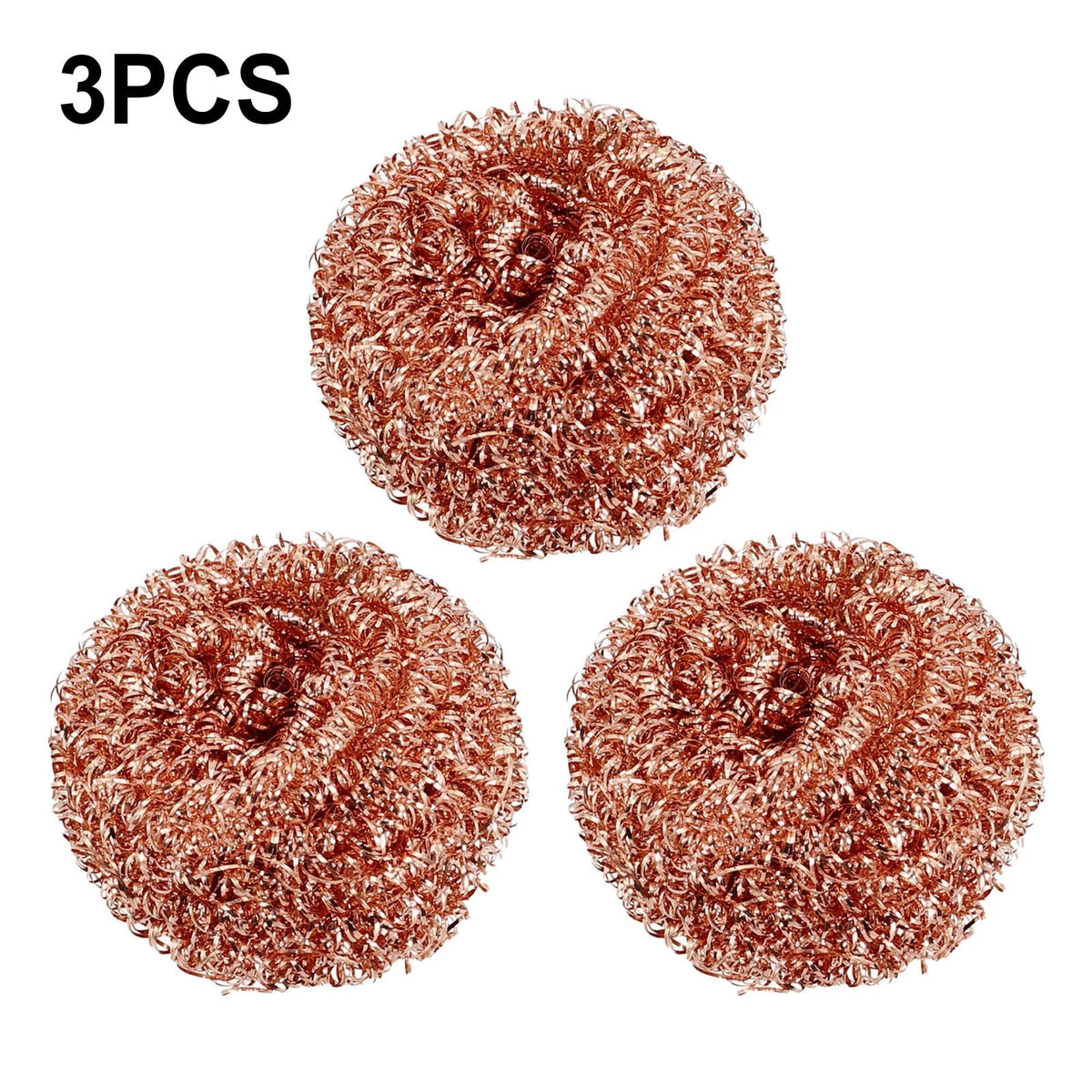 Copper Coated Wire Scourers Set of 4 for Kitchen Cleaning