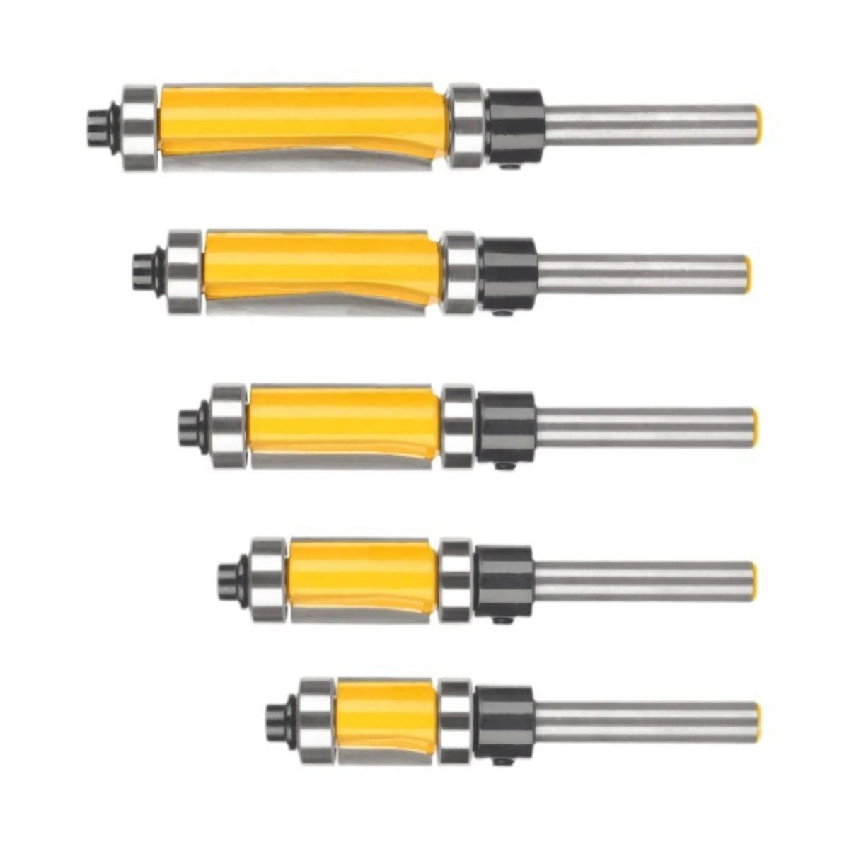 5PCS 1/4" Shank Flush Trim Router Bit Set for Router