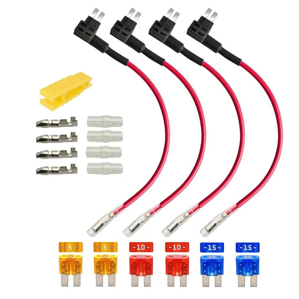 4Pcs AddACircuit Fuse Holder & Wire Harness for Universal Applications