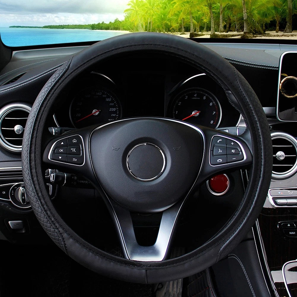 Steering Wheel Cover for - Breathable PU Leather