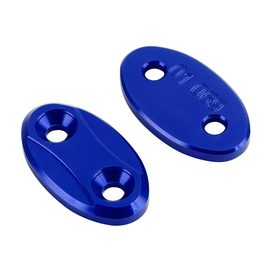 Aluminum Mirror Block Off Plates for Yamaha YZF-R1 (2007–2014) - Blue