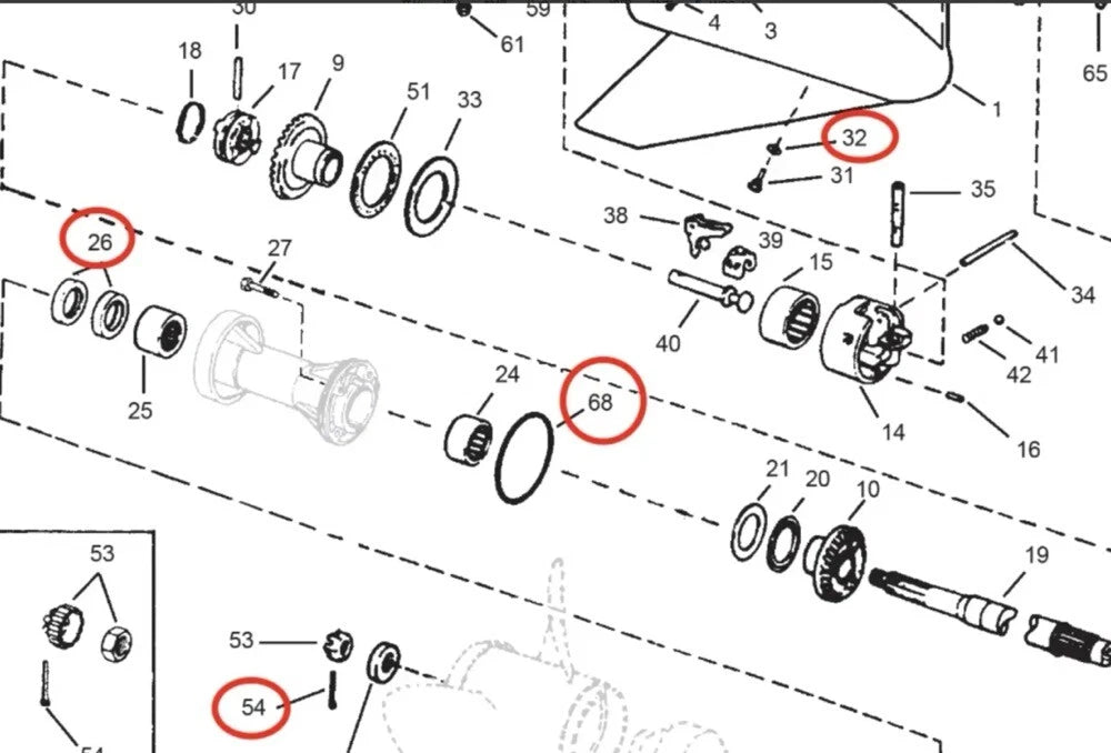 Oil Seal Kit for Evinrude Johnson 40-75 HP V4 (330137, 313446, 314502)