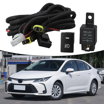H11 Adapters Fog Light LED Wiring Harness Switch Kit for Toyota (12V)