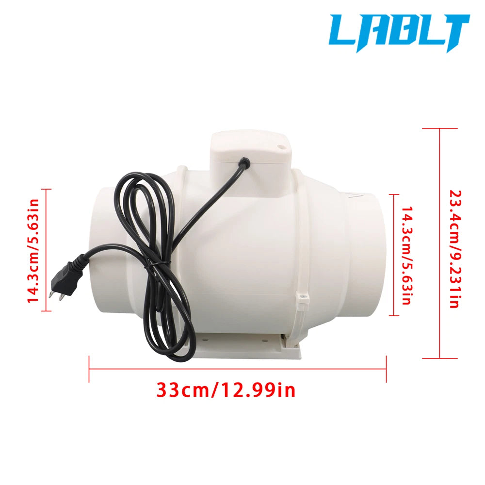 6" Inline Ventilation Exhaust Blower Fan for Kitchen Hydroponics (LABLT)