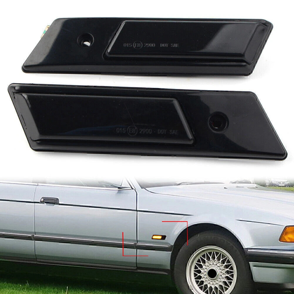 2X Dynamic LED Side Marker Turn Signal Light for BMW 3 5 7 Series (E32 E34 E36)