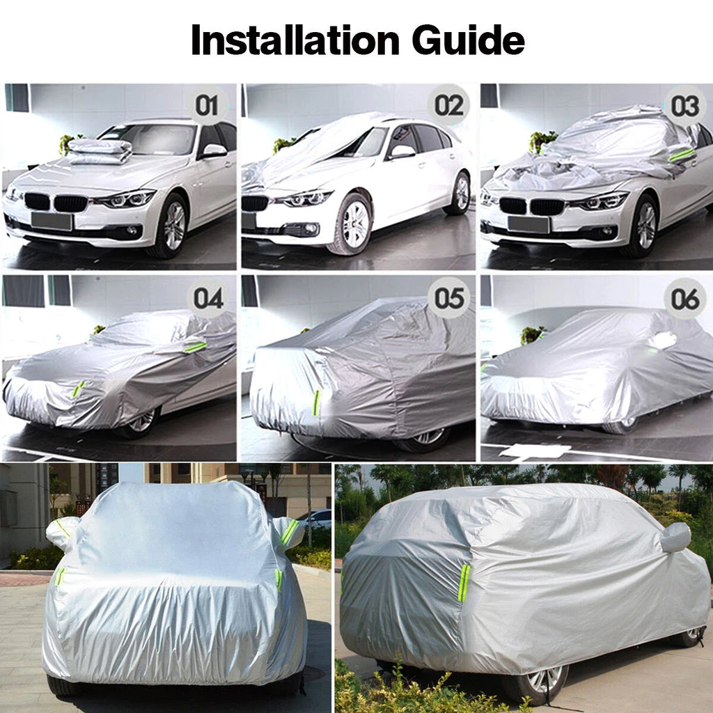 All Season Car Cover for SUV (Silver, Reflective Strip, UV, Dust Proof)