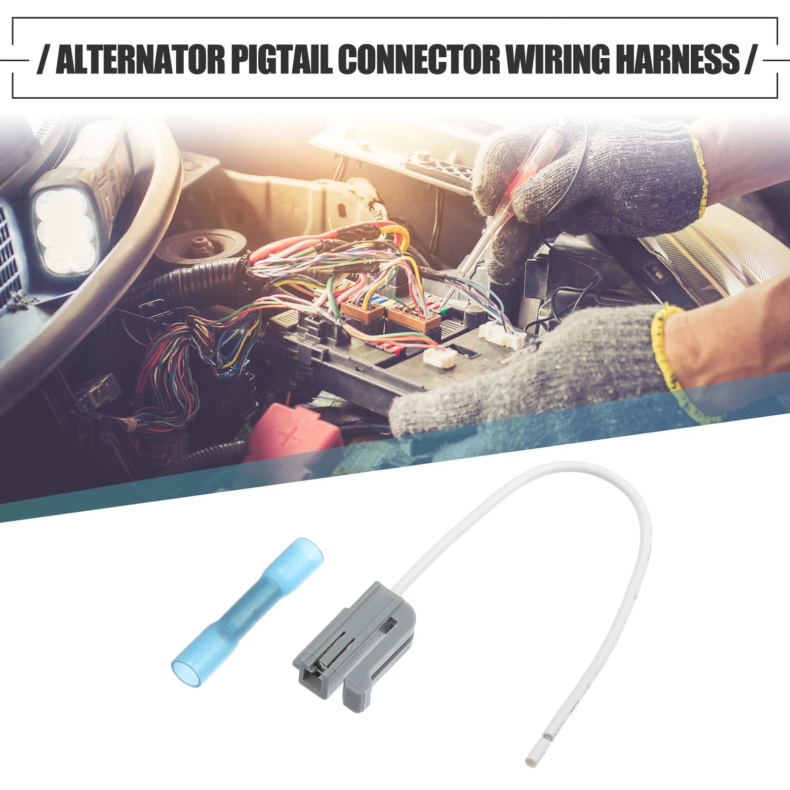 Alternator Pigtail Connector Wiring Harness for Ford Plastic White (1 Set) (1990–2019)